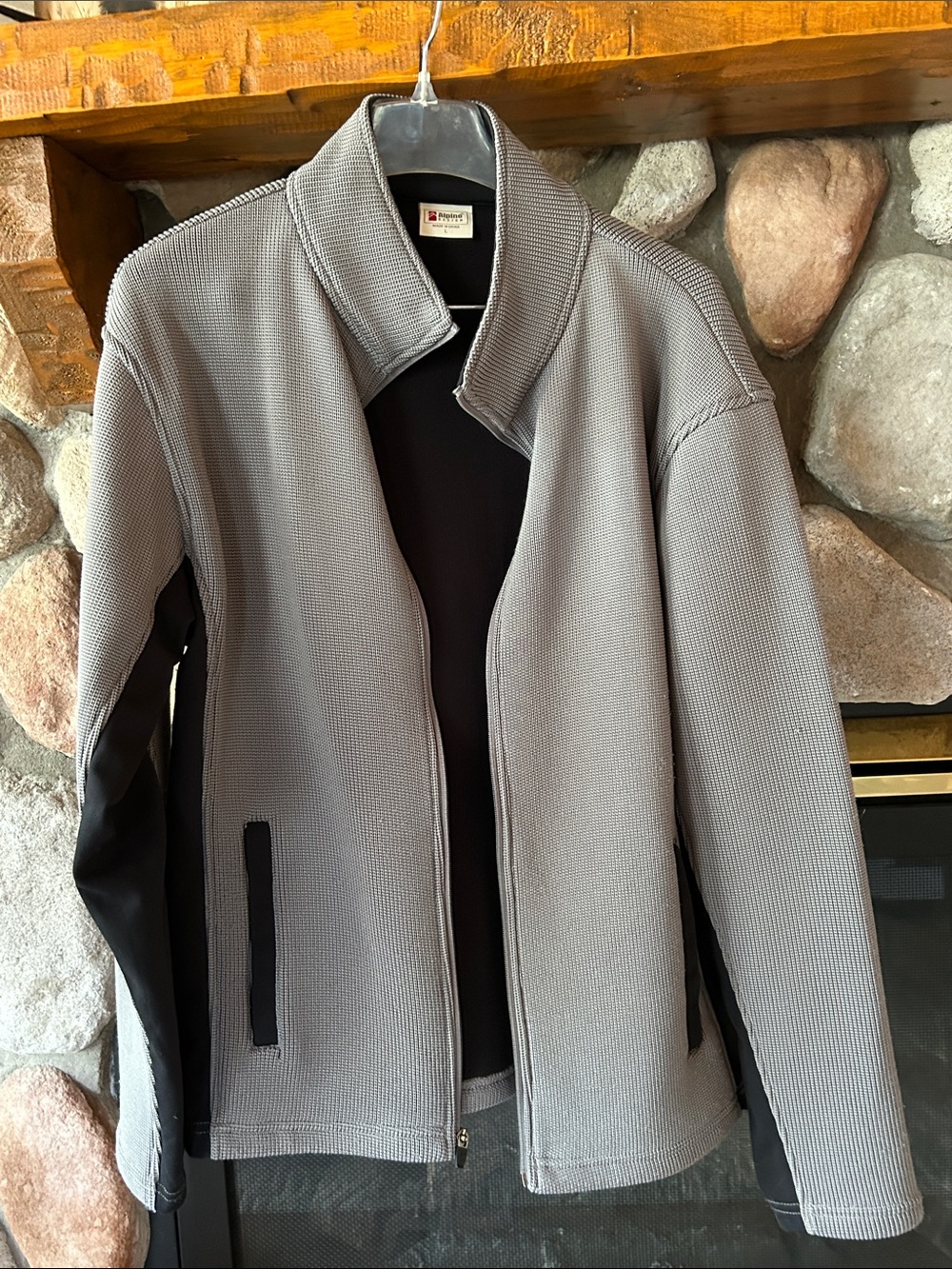 Alpine Design Gray Knit Full Zip Performance Jacket, Size L